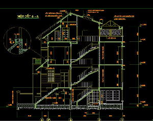 Bản vẽ thiết kế Nhà phố kích thước 7 x 17m