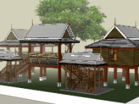 Bản vẽ thiết kế nhà sàn đẹp SKETCHUP 2016