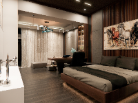 Bản vẻ thiết kế phòng ngủ, 2 giường ngủ, đẹp hiện đại 3.970x8.8m