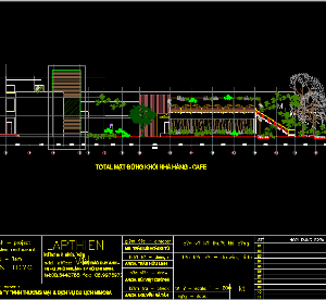 Bản vẽ thiết kế Quán cà phê gồm kiến trúc,kết cấu