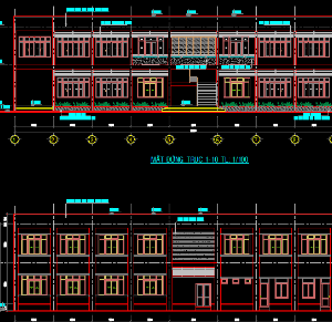 khối nhà học tập,trường nam việt,file thiết kế