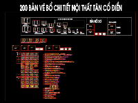 Bản vẽ triển khai chi tiết nội thất tân cổ điển (cho 4 tầng 200 bản vẽ siêu chi tiết)