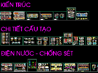 Bản vẽ trường tiểu học (3 tầng - 12 phòng học) đầy đủ kiến trúc