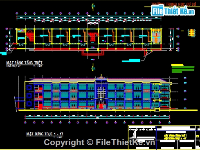 Bản vẽ trường trung học cơ sở Quang Trung - Đồng Nai 3,3x64m (3.3x64) gồm: kiến trúc, kết cấu