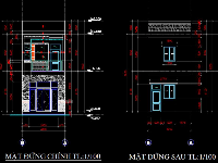 Bản vẽ XPXD nhà ở 2 tầng 4.3x14.1m ( Full bản vẽ KT+KC +ME)