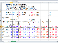 Tính toán bố trí thép cột,bảng excel,tính thép cột,bố trí thép cột