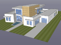 Bao cảnh file sketchup biệt thự 2 tầng