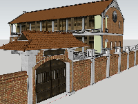 mẫu đình chùa đẹp,sketchup ngoại thất chùa,file su nội thất chùa