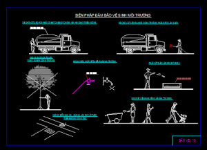 thi công,xây dựng,Biện pháp thi công,vệ sinh môi trường,bản vẽ vệ sinh công trường