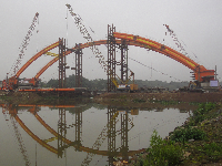 Biện pháp tổ chức thi công cầu Châu Giang - Cầu Vòm ống thép nhồi bê tông