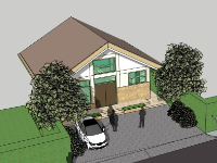 Biệt thự 1 tầng 10.3x10.8m file sketchup