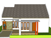 Biệt thự 1 tầng 12.45x13m model sketchup