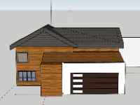 Biệt thự 1 tầng 21x7m file sketchup