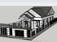 sketchup biệt thự,file su biệt thự,model su biệt thự