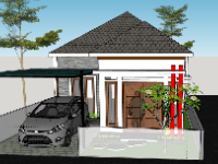 Biệt thự 1 tầng,model su biệt thự 1 tầng,biệt thự 1 tầng file su,sketchup biệt thự 1 tầng