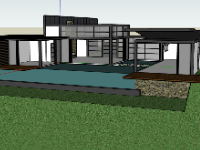 sketchup Biệt thự  1 tầng,model su biệt thự 1 tầng,sketchup biệt thự 1 tầng