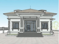 Biệt thự 1 tầng diện tích 14.3x11.6m full kiến trúc revit