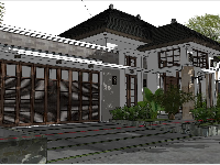 Biệt thự 1 tầng file 3d sketchup