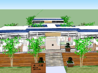 sketchup Biệt thự  1 tầng,Biệt thự file sketchup,file su biệt thự