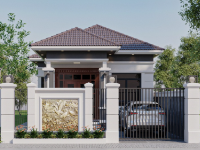 Biệt thự 1 tầng mái nhật 3 phòng ngủ 8x13m