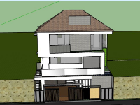 Biệt thự 2 tầng 10x10m file sketchup