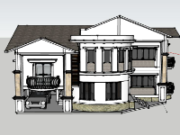 Biệt thự 2 tầng 10x15m file sketchup