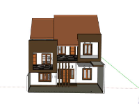 Biệt thự 2 tầng 10x18m model sketchup đẹp mắt