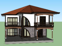 Biệt thự 2 tầng,model su biệt thự 2 tầng,biệt thự 2 tầng file su,sketchup biệt thự 2 tầng