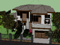 Biệt thự 2 tầng 11x19m model sketchup