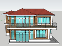 Biệt thự 2 tầng,model su biệt thự 2 tầng,biệt thự 2 tầng file su,file sketchup biệt thự 2 tầng