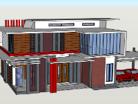 Biệt thự 2 tầng 11x9m file sketchup