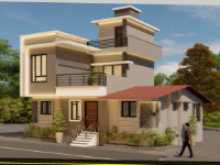 Biệt thự 2 tầng 11x9m sketchup