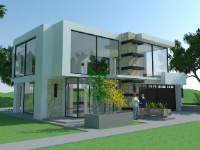 Biệt thự 2 tầng 12.6x9m file sketchup