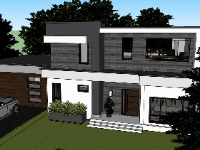 Biệt thự 2 tầng,model su biệt thự 2 tầng,biệt thự 2 tầng sketchup,sketchup biệt thự 2 tầng