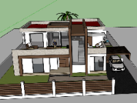 Biệt thự 2 tầng 12x12m model sketchup