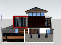 Biệt thự 2 tầng 12x20m file sketchup