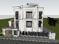 Biệt thự 2 tầng 12x35m file sketchup