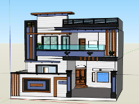 Biệt thự 2 tầng,model su biệt thự 2 tầng,file sketchup biệt thự 2 tầng