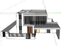 Biệt thự 2 tầng 13x17m file sketchup đẹp