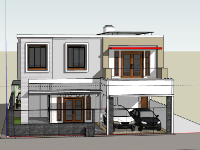 Biệt thự 2 tầng,model su biệt thự 2 tầng,biệt thự 2 tầng sketchup,file sketchup biệt thự 2 tầng