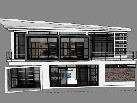 Biệt thự 2 tầng 14x10.8m file sketchup