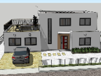 Biệt thự 2 tầng 14x12m dựng model sketchup