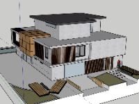 Biệt thự 2 tầng 14x22m file sketchup