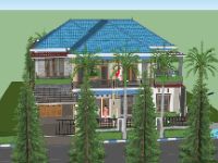 Biệt thự 2 tầng,model su biệt thự 2 tầng,file sketchup biệt thự 2 tầng,biệt thự 2 tầng model su