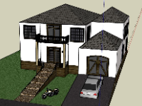 Biệt thự 2 tầng 16x18m model sketchup