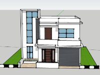 Biệt thự 2 tầng 17x17m file sketchup