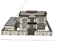 Biệt thự 2 tầng 19x17m dựng sketchup