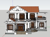 thiết kế biệt thự,sketchup biệt thự,model su biệt thự