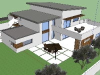 Biệt thự 2 tầng 20x20m sketchup