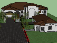 Biệt thự 2 tầng 50x33m file sketchup